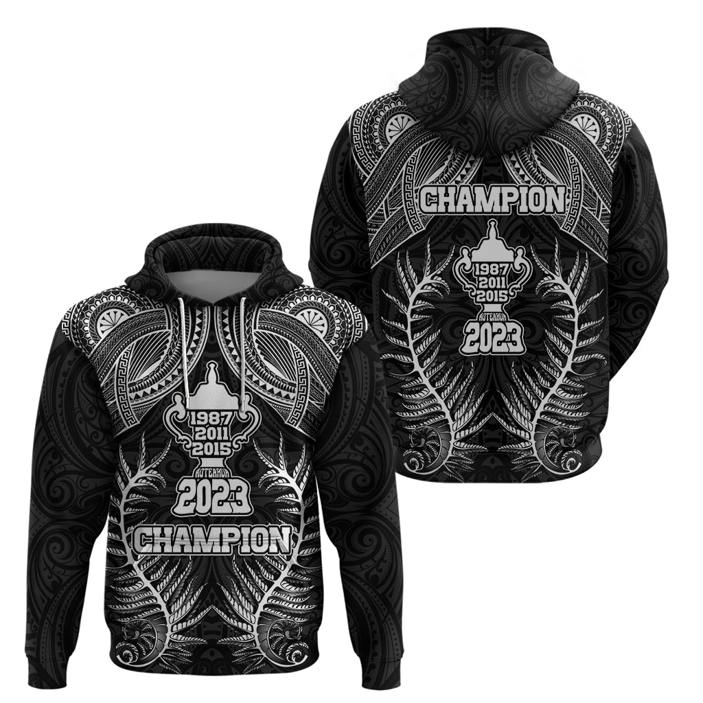 New Zealand Rugby Hoodie Aotearoa Champion Cup History with Silver Fern LT03 - Polynesian Pride