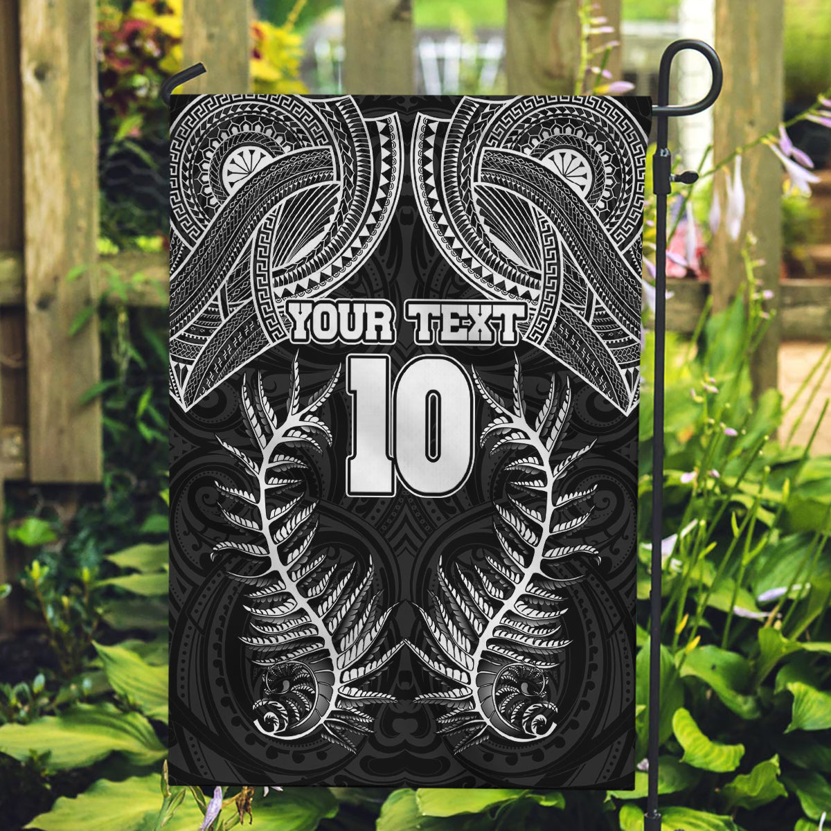 Custom New Zealand Rugby Garden Flag Aotearoa Champion Cup History with Silver Fern LT03 Garden Flag Black - Polynesian Pride
