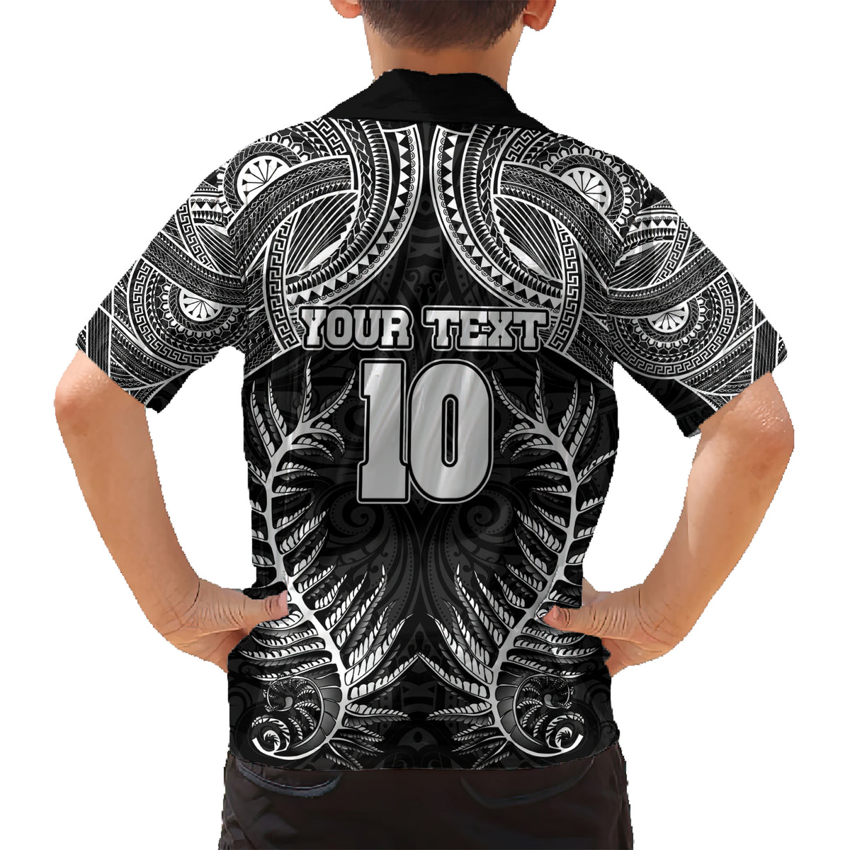 Custom New Zealand Rugby Kid Hawaiian Shirt Aotearoa Champion Cup History with Silver Fern LT03 - Polynesian Pride