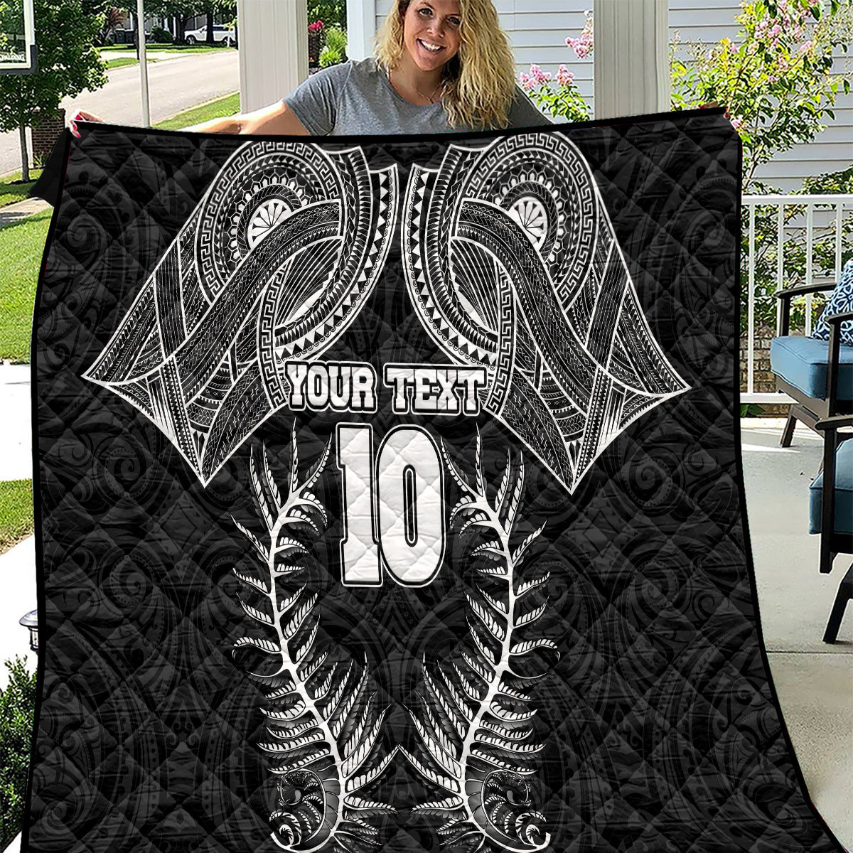 Custom New Zealand Rugby Quilt Aotearoa Champion Cup History with Silver Fern LT03 Black - Polynesian Pride