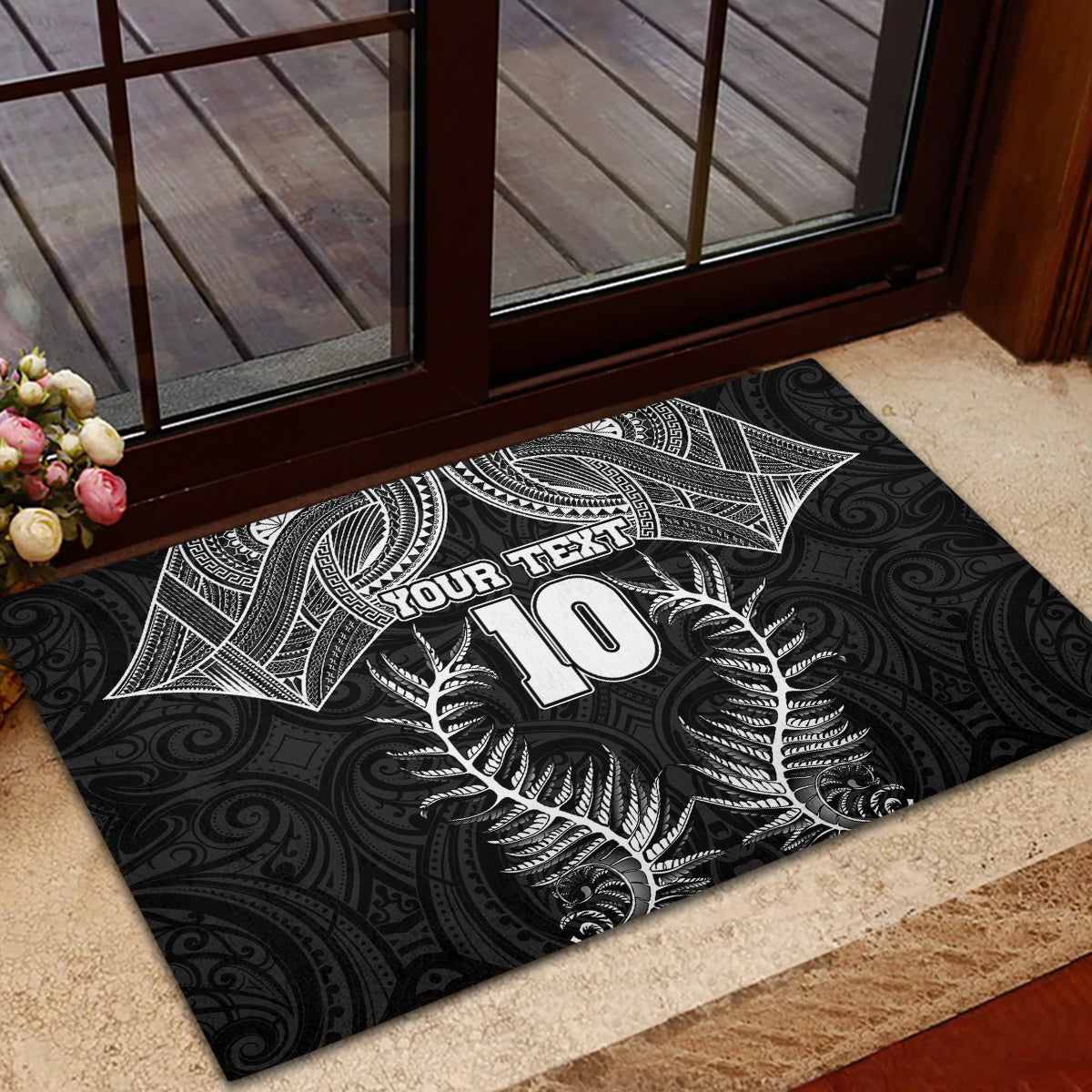 Custom New Zealand Rugby Rubber Doormat Aotearoa Champion Cup History with Silver Fern LT03 - Polynesian Pride