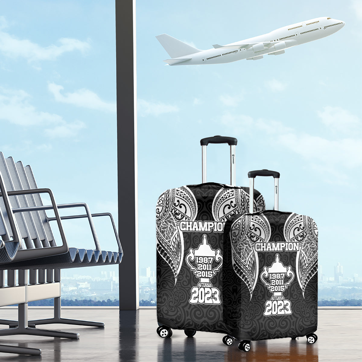 New Zealand Rugby Luggage Cover Aotearoa Champion Cup History with Haka Dance LT03 - Polynesian Pride