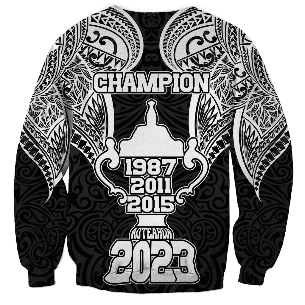 New Zealand Rugby Sweatshirt Aotearoa Champion Cup History with Haka Dance LT03 - Polynesian Pride
