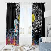 Palau Jellyfish Window Curtain Coral Reef with Polynesian Pattern LT03 - Polynesian Pride