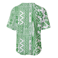 Hawaii Baseball Jersey Aloha Tropical Plants Tribal Pattern Green Version LT03 - Polynesian Pride