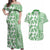 Hawaii Couples Matching Off Shoulder Maxi Dress and Hawaiian Shirt Aloha Tropical Plants Tribal Pattern Green Version LT03 Green - Polynesian Pride