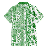 Hawaii Family Matching Long Sleeve Bodycon Dress and Hawaiian Shirt Aloha Tropical Plants Tribal Pattern Green Version LT03 - Polynesian Pride