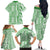 Hawaii Family Matching Off Shoulder Long Sleeve Dress and Hawaiian Shirt Aloha Tropical Plants Tribal Pattern Green Version LT03 - Polynesian Pride