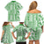 Hawaii Family Matching Off Shoulder Short Dress and Hawaiian Shirt Aloha Tropical Plants Tribal Pattern Green Version LT03 - Polynesian Pride