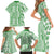 Hawaii Family Matching Short Sleeve Bodycon Dress and Hawaiian Shirt Aloha Tropical Plants Tribal Pattern Green Version LT03 - Polynesian Pride