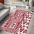 Hawaii Area Rug Aloha Tropical Plants Tribal Pattern Red Version LT03 - Polynesian Pride