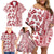 Hawaii Family Matching Off Shoulder Short Dress and Hawaiian Shirt Aloha Tropical Plants Tribal Pattern Red Version LT03 - Polynesian Pride