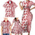 Hawaii Family Matching Short Sleeve Bodycon Dress and Hawaiian Shirt Aloha Tropical Plants Tribal Pattern Red Version LT03 - Polynesian Pride