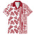 Hawaii Family Matching Short Sleeve Bodycon Dress and Hawaiian Shirt Aloha Tropical Plants Tribal Pattern Red Version LT03 Dad's Shirt - Short Sleeve Red - Polynesian Pride