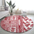 Hawaii Round Carpet Aloha Tropical Plants Tribal Pattern Red Version LT03 - Polynesian Pride