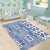 Hawaii Area Rug Aloha Tropical Plants Tribal Pattern Blue Version LT03 - Polynesian Pride