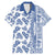 Hawaii Family Matching Mermaid Dress and Hawaiian Shirt Aloha Tropical Plants Tribal Pattern Blue Version LT03 Dad's Shirt - Short Sleeve Blue - Polynesian Pride