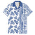 Hawaii Family Matching Off Shoulder Short Dress and Hawaiian Shirt Aloha Tropical Plants Tribal Pattern Blue Version LT03 Dad's Shirt - Short Sleeve Blue - Polynesian Pride