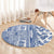 Hawaii Round Carpet Aloha Tropical Plants Tribal Pattern Blue Version LT03 - Polynesian Pride