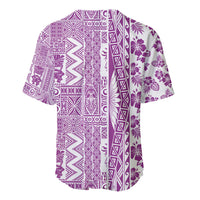 Hawaii Baseball Jersey Aloha Tropical Plants Tribal Pattern Pink Version LT03 - Polynesian Pride