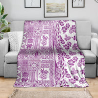 Hawaii Blanket Aloha Tropical Plants Tribal Pattern Pink Version LT03 - Polynesian Pride