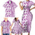 Hawaii Family Matching Short Sleeve Bodycon Dress and Hawaiian Shirt Aloha Tropical Plants Tribal Pattern Pink Version LT03 - Polynesian Pride