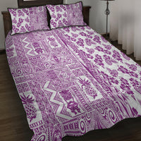 Hawaii Quilt Bed Set Aloha Tropical Plants Tribal Pattern Pink Version LT03 - Polynesian Pride