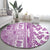 Hawaii Round Carpet Aloha Tropical Plants Tribal Pattern Pink Version LT03 - Polynesian Pride