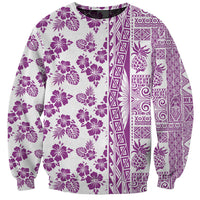 Hawaii Sweatshirt Aloha Tropical Plants Tribal Pattern Pink Version LT03 Unisex Pink - Polynesian Pride