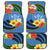 Kosrae Constitution Day Car Mats Hibiscus Mix Maori Tattoo Pattern LT03 Blue - Polynesian Pride