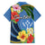 Kosrae Constitution Day Family Matching Off Shoulder Long Sleeve Dress and Hawaiian Shirt Hibiscus Mix Maori Tattoo Pattern LT03 - Polynesian Pride