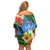 Kosrae Constitution Day Family Matching Off Shoulder Short Dress and Hawaiian Shirt Hibiscus Mix Maori Tattoo Pattern LT03 - Polynesian Pride