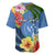 Kosrae Baseball Jersey Hibiscus Mix Maori Tattoo Pattern LT03 - Polynesian Pride