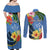 Kosrae Couples Matching Off Shoulder Maxi Dress and Long Sleeve Button Shirt Hibiscus Mix Maori Tattoo Pattern LT03 - Polynesian Pride