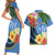 Kosrae Couples Matching Short Sleeve Bodycon Dress and Hawaiian Shirt Hibiscus Mix Maori Tattoo Pattern LT03 - Polynesian Pride