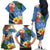 Kosrae Family Matching Off Shoulder Long Sleeve Dress and Hawaiian Shirt Hibiscus Mix Maori Tattoo Pattern LT03 - Polynesian Pride