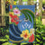 Kosrae Garden Flag Hibiscus Mix Maori Tattoo Pattern LT03 Garden Flag Blue - Polynesian Pride