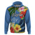 Kosrae Hoodie Hibiscus Mix Maori Tattoo Pattern LT03 Pullover Hoodie Blue - Polynesian Pride