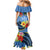 Kosrae Mermaid Dress Hibiscus Mix Maori Tattoo Pattern LT03 - Polynesian Pride