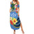 Kosrae Summer Maxi Dress Hibiscus Mix Maori Tattoo Pattern LT03 Women Blue - Polynesian Pride