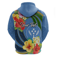 Kosrae Zip Hoodie Hibiscus Mix Maori Tattoo Pattern LT03 - Polynesian Pride