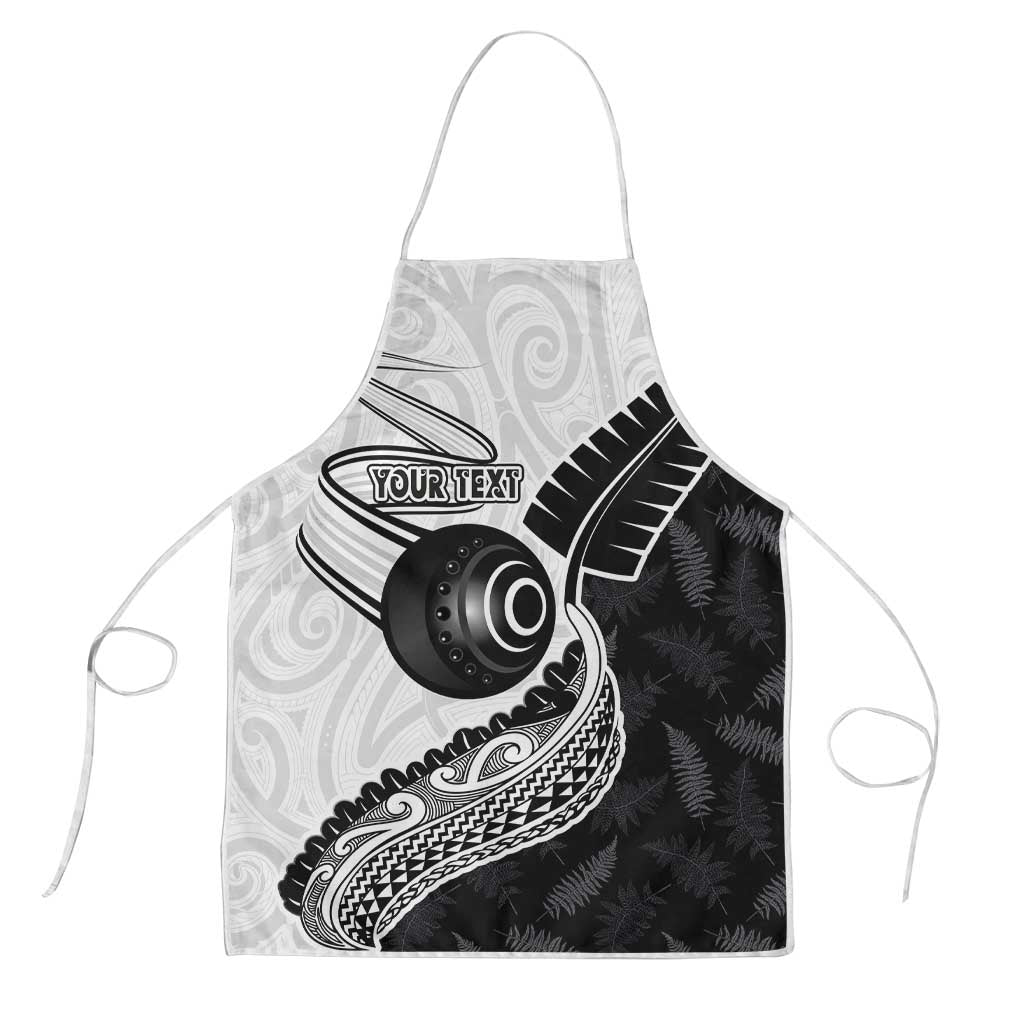 Personalised Aotearoa Lawn Bowls Apron Maori and Silver Fern Half Style - Polynesian Pride