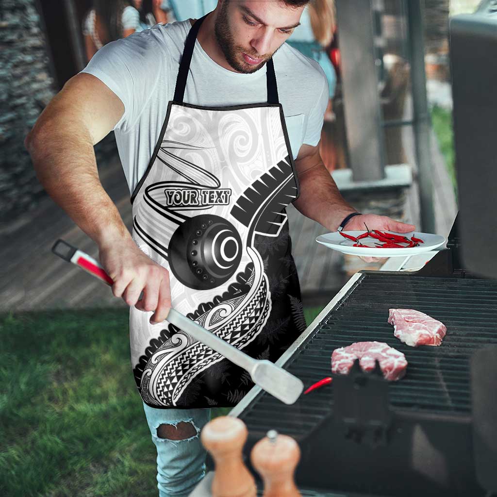 Personalised Aotearoa Lawn Bowls Apron Maori and Silver Fern Half Style - Polynesian Pride
