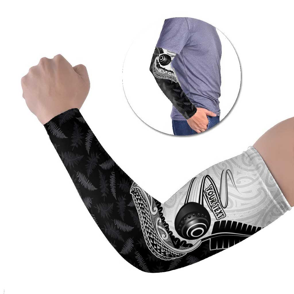 Personalised Aotearoa Lawn Bowls Arm Sleeves Maori and Silver Fern Half Style - Polynesian Pride