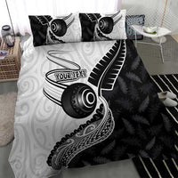 Personalised Aotearoa Lawn Bowls Bedding Set Maori and Silver Fern Half Style - Polynesian Pride