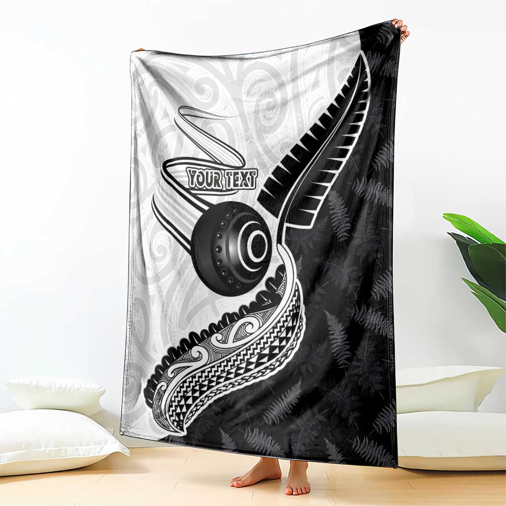 Personalised Aotearoa Lawn Bowls Blanket Maori and Silver Fern Half Style - Polynesian Pride
