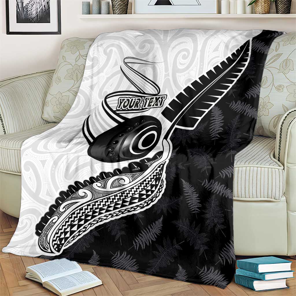 Personalised Aotearoa Lawn Bowls Blanket Maori and Silver Fern Half Style - Polynesian Pride