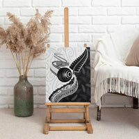 Personalised Aotearoa Lawn Bowls Canvas Wall Art Maori and Silver Fern Half Style - Polynesian Pride