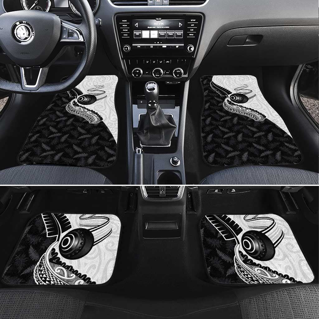 Aotearoa Lawn Bowls Car Mats Maori and Silver Fern Half Style - Polynesian Pride