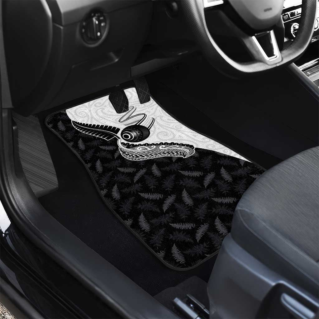 Aotearoa Lawn Bowls Car Mats Maori and Silver Fern Half Style - Polynesian Pride